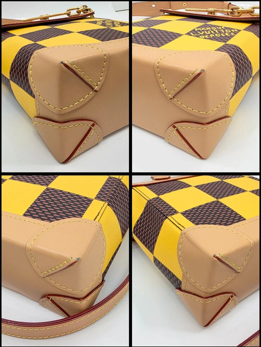 Louis Vuitton Nano Steamer Damier Pop Yellow N40536 Crossbody Bag